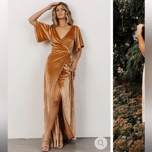 Baltic Born velvet wrap maxi dress